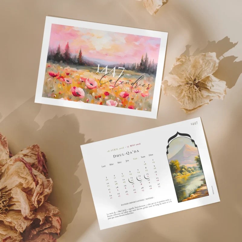 Calendrier hégirien 1447 - M&Heaven sur le thème de la nature
