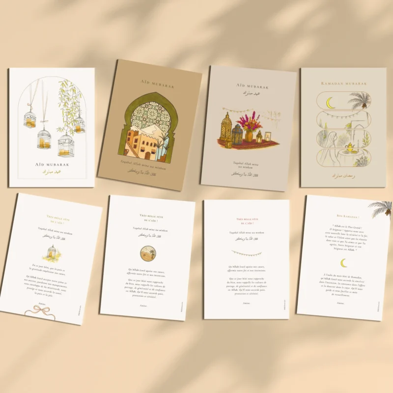 Aperçu du lot de cartes de vœux Aïd et Ramadan – sélection Harmonie M&Heaven