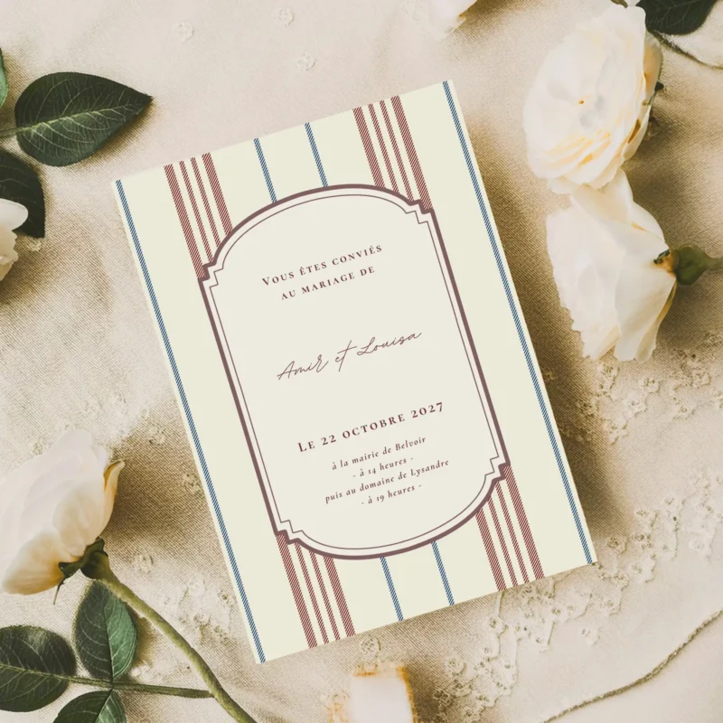 Faire-part de mariage “Dimanche” – Personnalisable