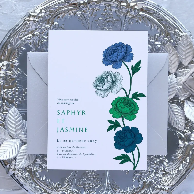 Faire-part de mariage Encre Botanique – Personnalisable
