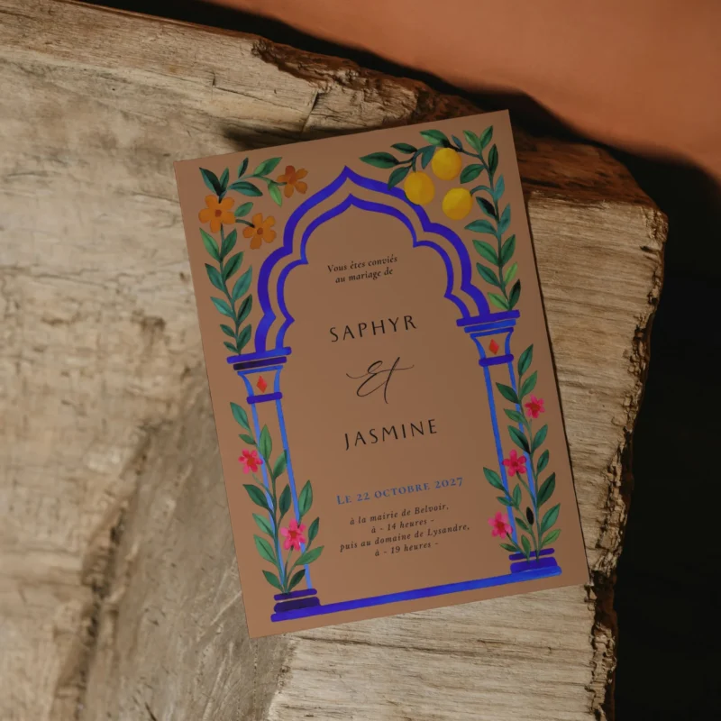 Faire-part de mariage Noces d'Orient – Personnalisable