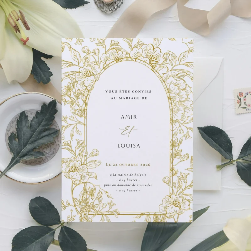 Faire-part de mariage Arche précieuse – Personnalisable