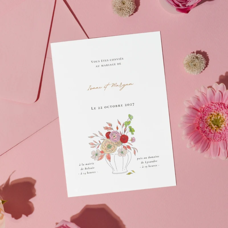 Faire-part de mariage Pivoine – M&Heaven
