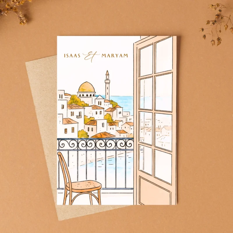 Faire-part de mariage Première destination – Personnalisable